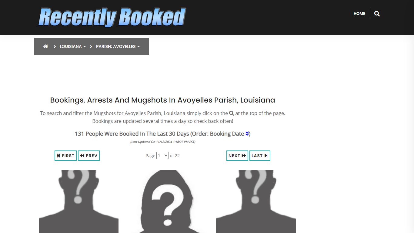 Bookings, Arrests and Mugshots in Avoyelles Parish, Louisiana